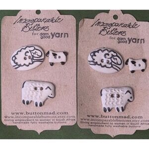 Incomparable Buttons Sheep‎ Ceramic Button Set Handmade South Africa